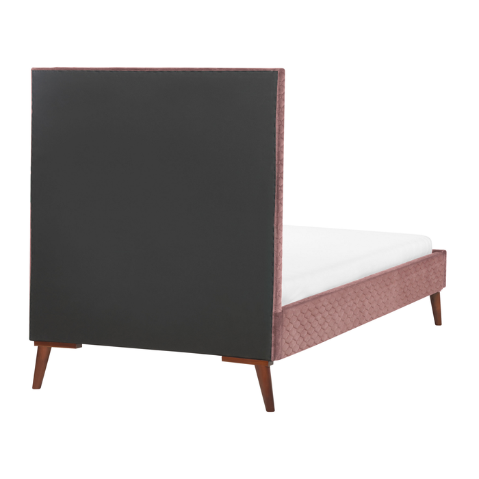 Beliani - BAYONNE - Eenpersoonsbed - Roze - 90 x 200 cm - Fluweel