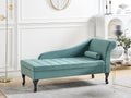 Beliani - PESSAC - Chaise longue - Blauwgroen - Rechterzijde - Fluweel