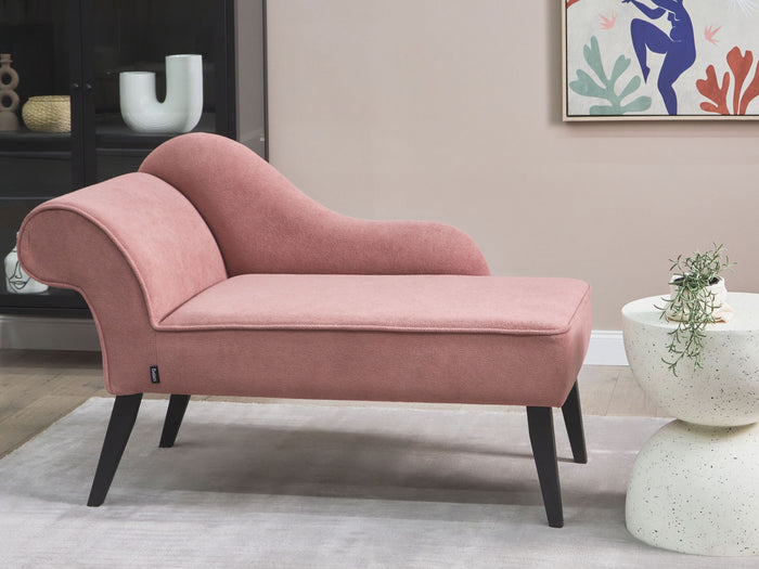 Beliani - BIARRITZ - Chaise longue - Roze - Linkerzijde - Polyester