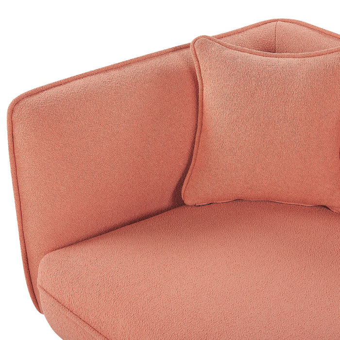 Beliani - CHEVANNES - Chaise longue - Perzik - Linkszijdig - Polyester