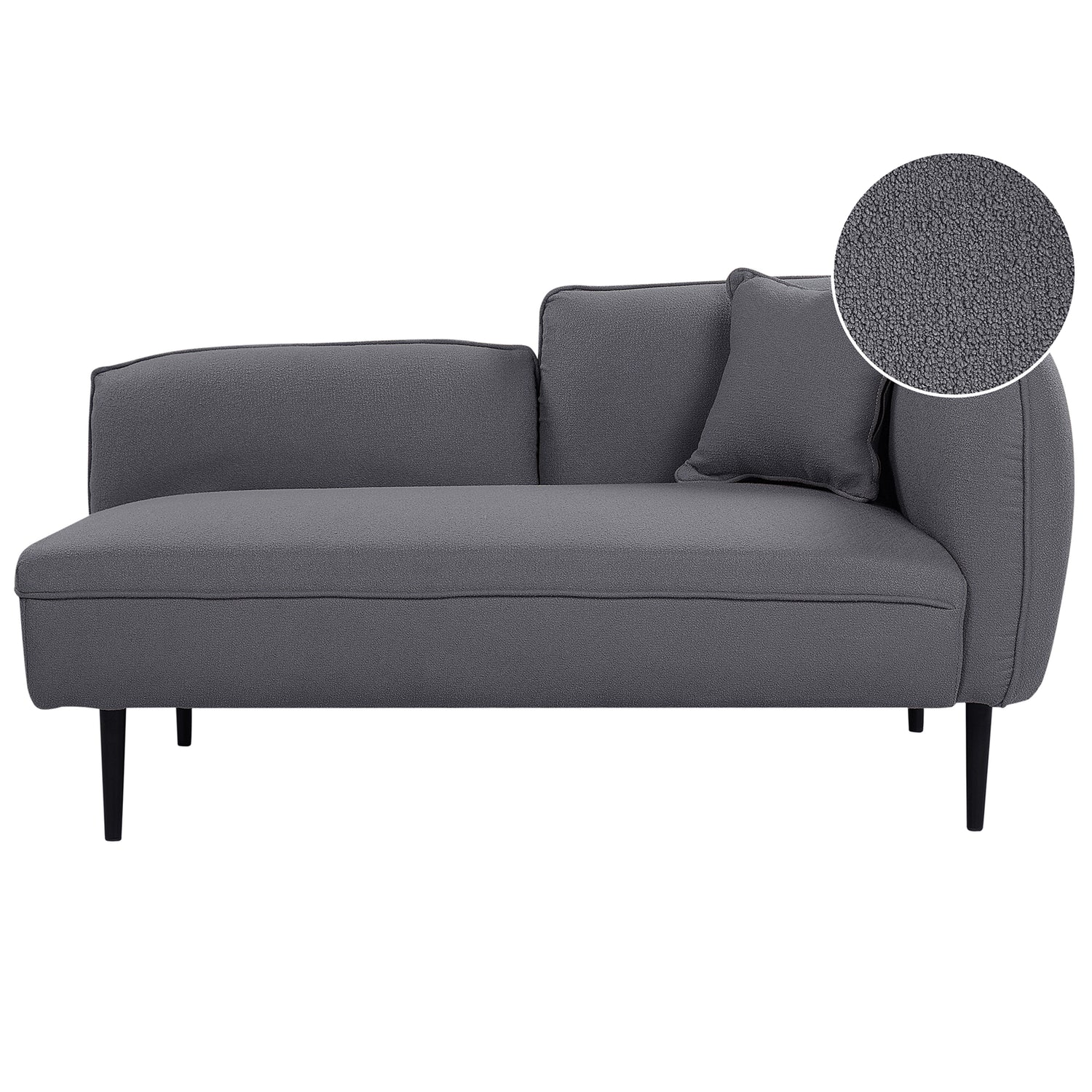 Beliani - CHEVANNES - Chaise longue - Donkergrijs - Bouclé