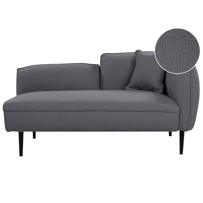 Beliani - CHEVANNES - Chaise longue - Donkergrijs - Bouclé