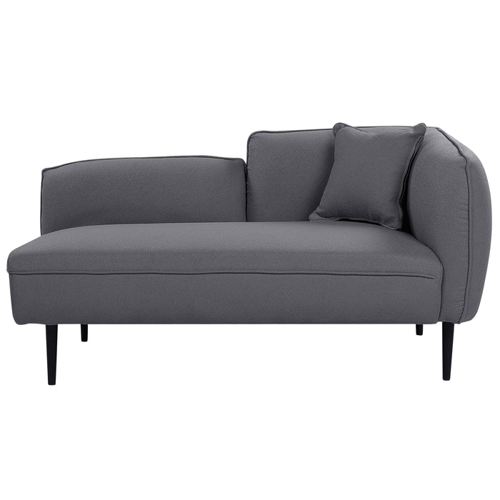 Beliani - CHEVANNES - Chaise longue - Donkergrijs - Bouclé