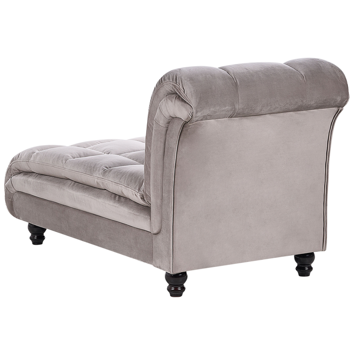 Beliani - LORMONT - Chaise longue - Taupe - Rechterzijde - Fluweel