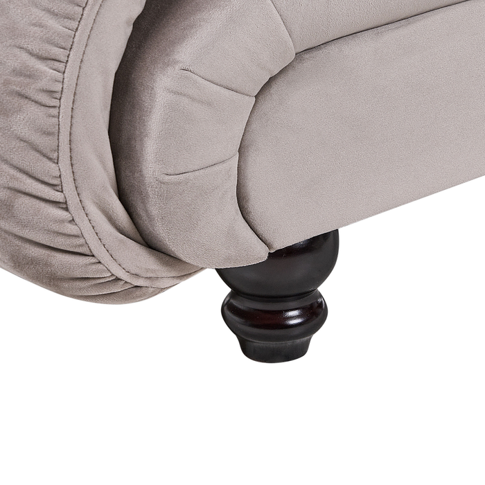 Beliani - LORMONT - Chaise longue - Taupe - Rechterzijde - Fluweel