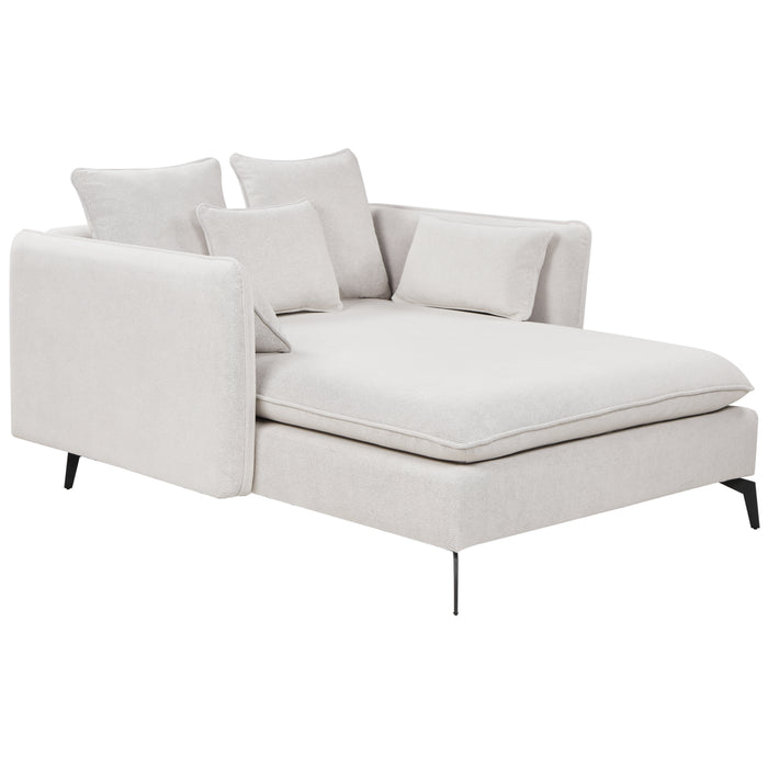 Beliani - CHARMES - Chaise Longue - Lichtbeige - Polyester