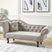 Beliani - LATTES II - Chaise longue - Taupe - Linkerzijde - Fluweel