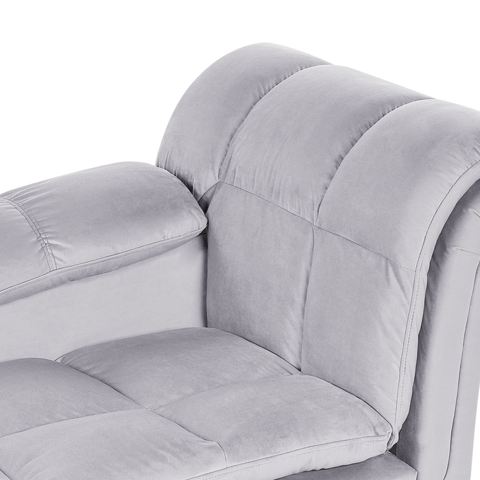 Beliani-LORMONT-Chaise longue-Lichtgrijs-Rechterzijde-Fluweel