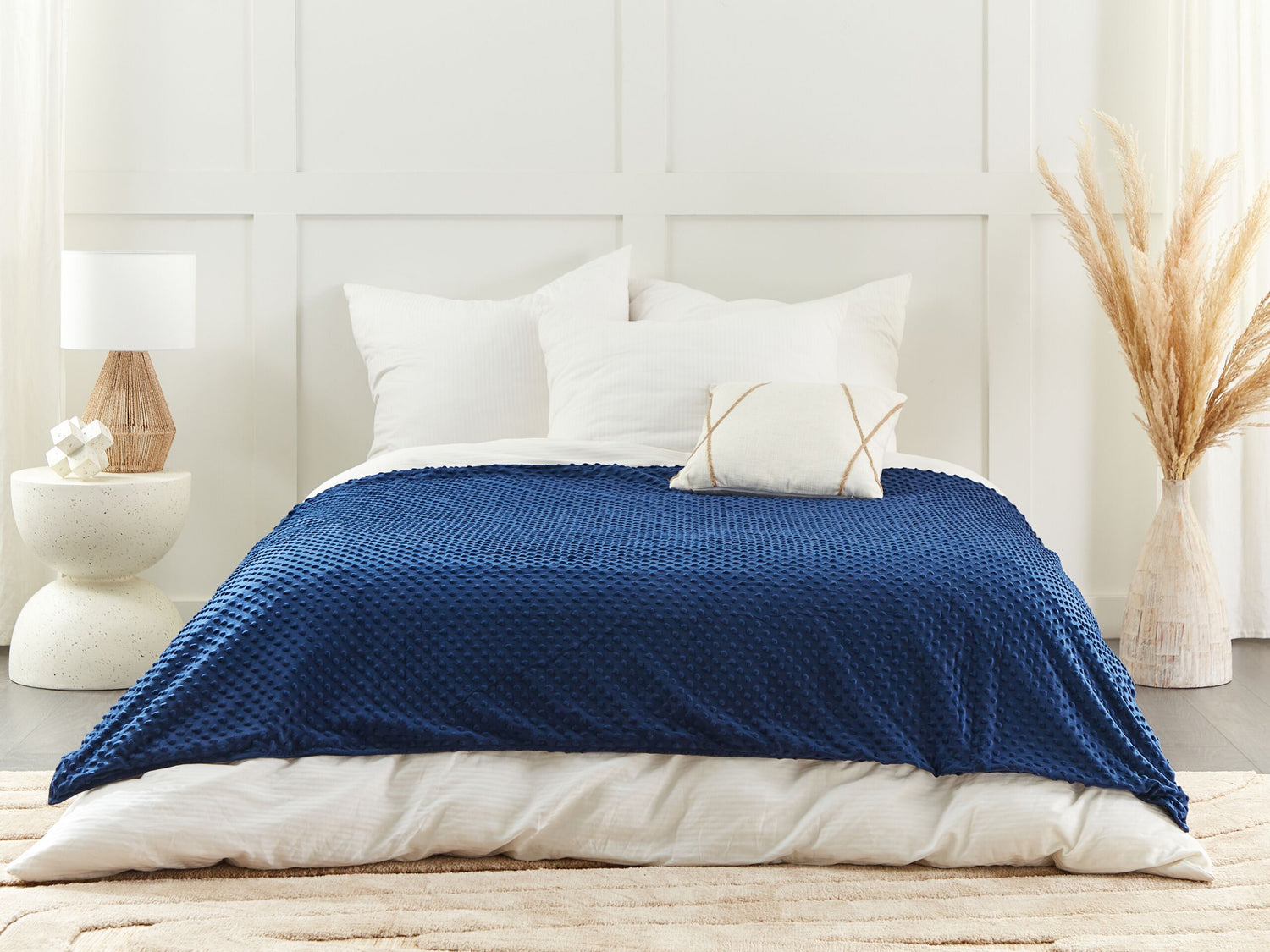 Beliani-CALLISTO-Verzwaringsdeken hoes-Blauw-150 x 200 cm-Polyester