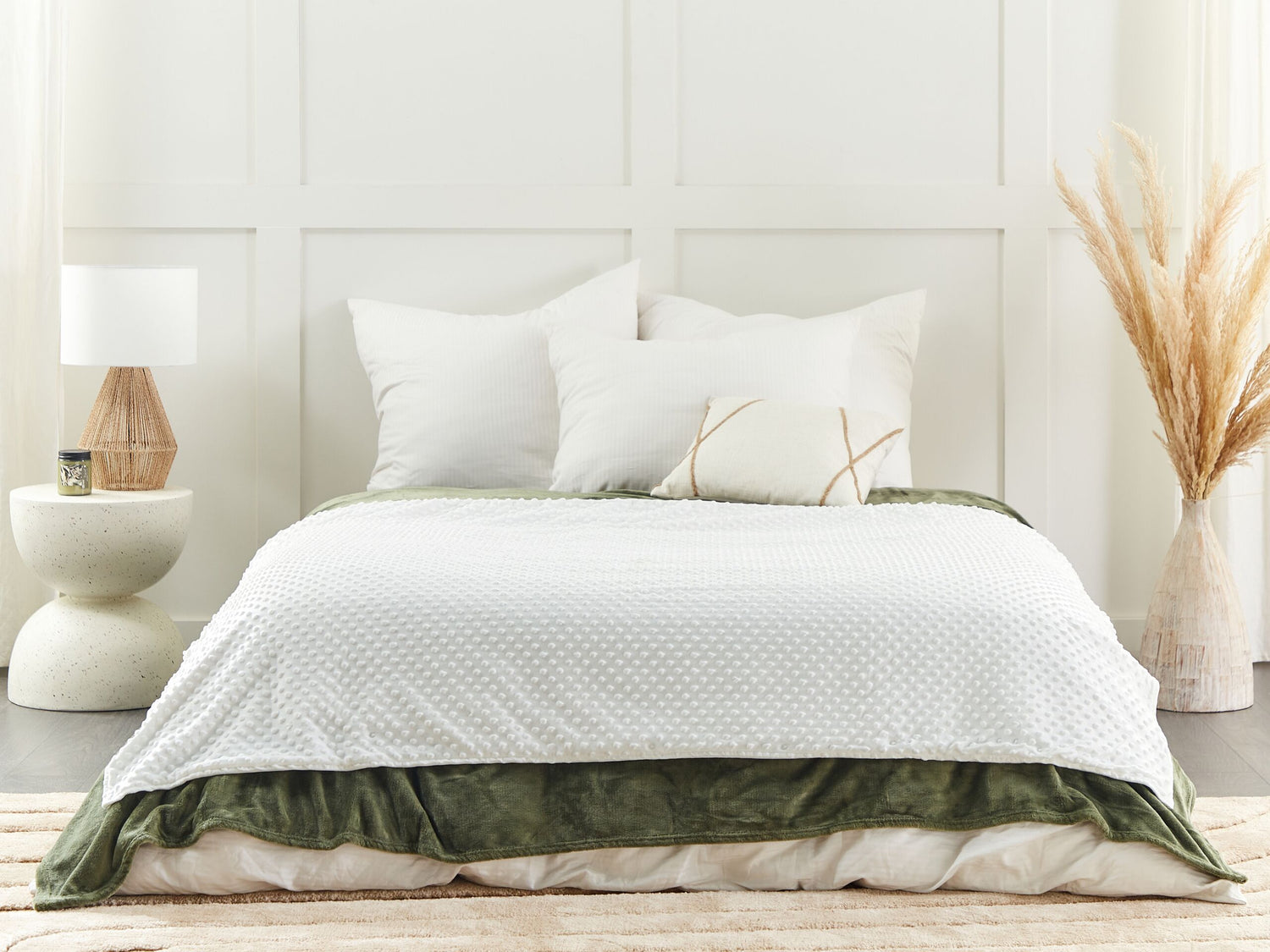 Beliani-CALLISTO-Verzwaringsdeken hoes-Wit-120 x 180 cm-Polyester