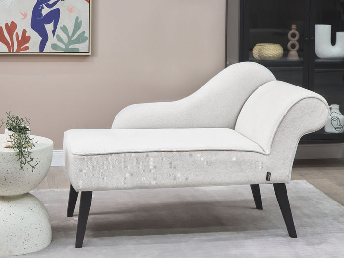 Beliani - BIARRITZ - Chaise longue - Wit - Rechtszijdig - Polyester