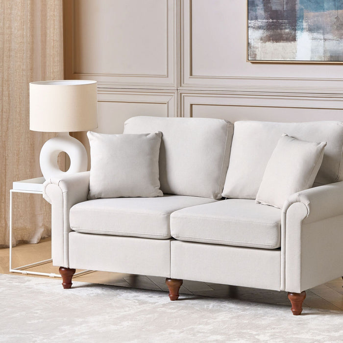 Beliani - GINNERUP - Tweezitsbank - Lichtbeige - Polyester