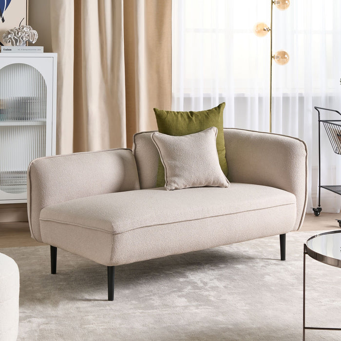 Beliani - CHEVANNES - Chaise longue - Lichtbeige - Bouclé