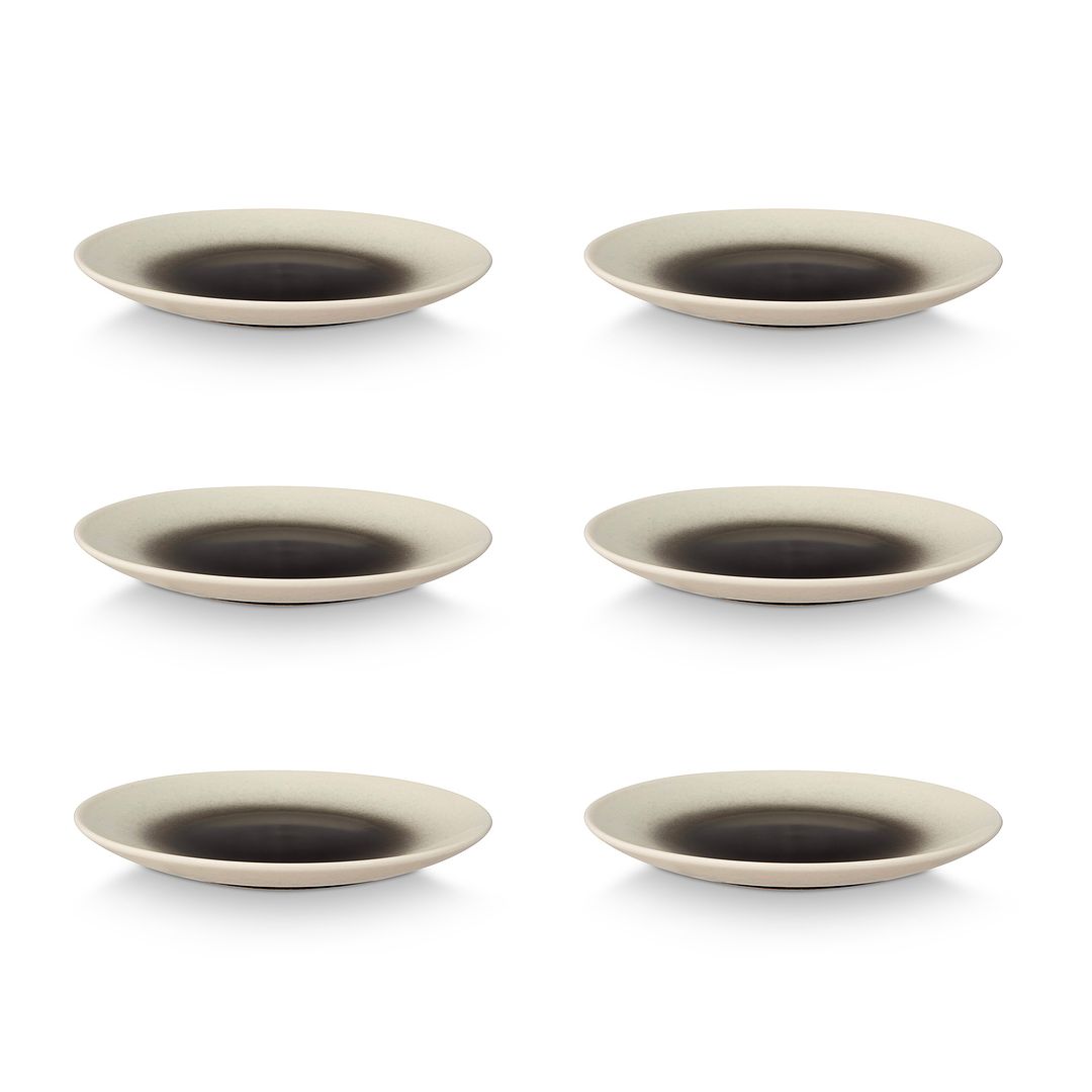 vtwonen Gebaksbordjes - Set van 6 Gebaksborden - Zwart - 15 cm