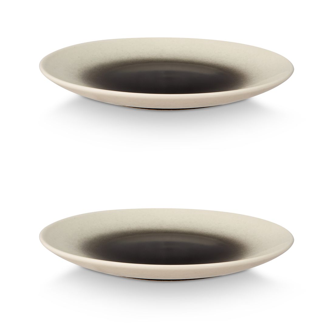 vtwonen Dinerborden - Set van 2 Borden- Zwart Gradient - 25.5 cm
