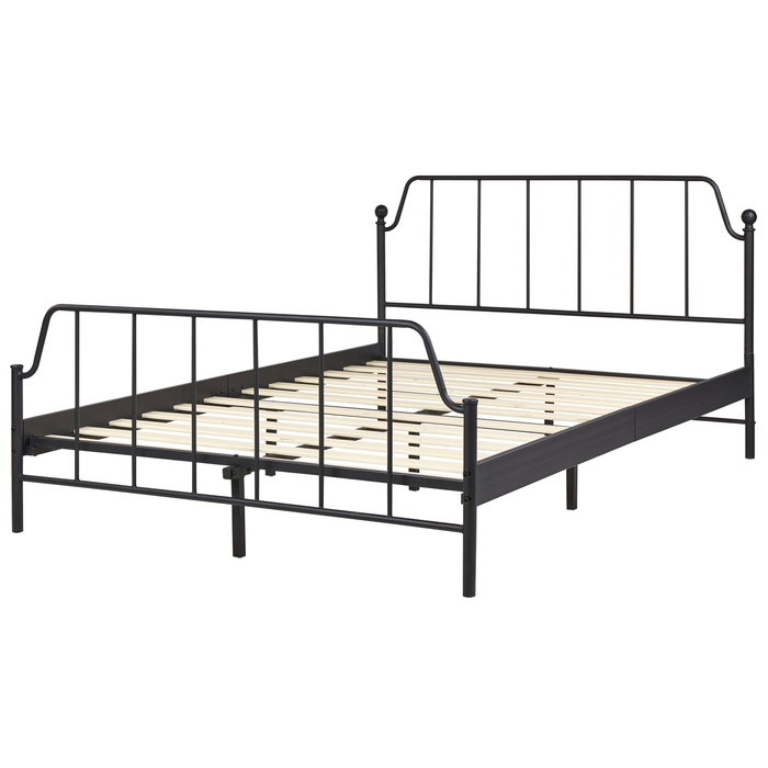Beliani - MAURESSAC - Tweepersoonsbed - Zwart - 140 x 200 cm - Metaal