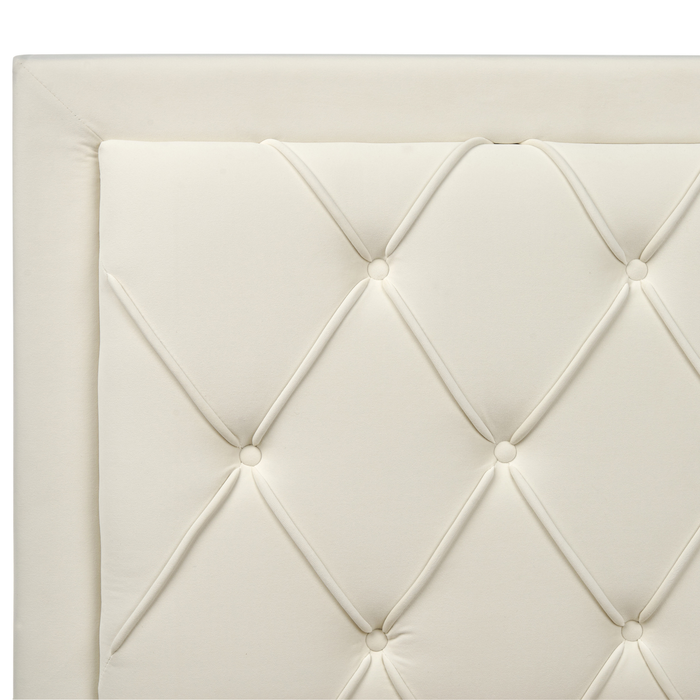 Beliani-LIEVIN-Bed met opbergruimte-Lichtbeige-180 x 200 cm-Fluweel