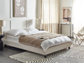 Beliani-ROANNE-Tweepersoonsbed-Lichtbeige-140 x 200 cm-Polyester
