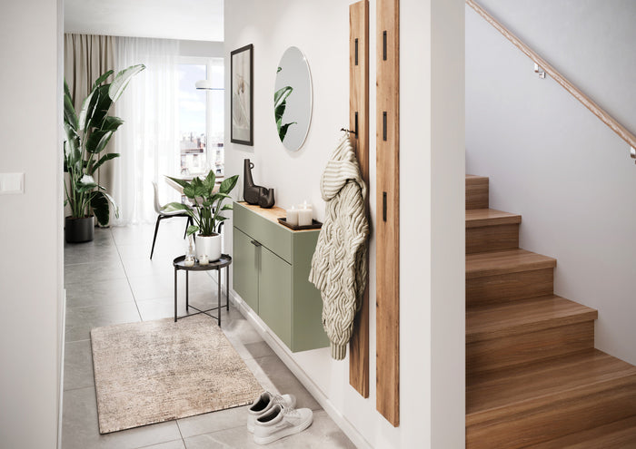 Germania Ameca Taupe Groen | Eiken Schoenenkast Laag