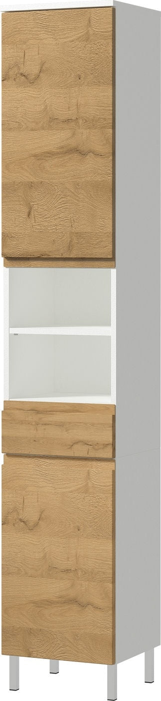 Germania Torrance Badkamerkast Hoog Wit | Eiken