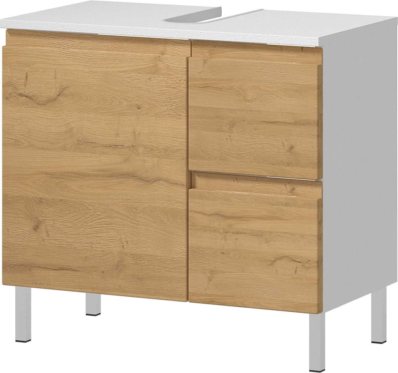 Germania Torrance Wastafelonderkast 60 cm Wit | Eiken