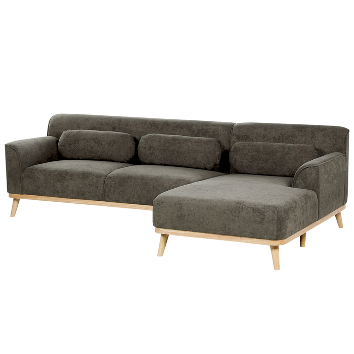 Beliani - SIMOS - Hoekbank - Donkergroen - Linkszijdig - Corduroy