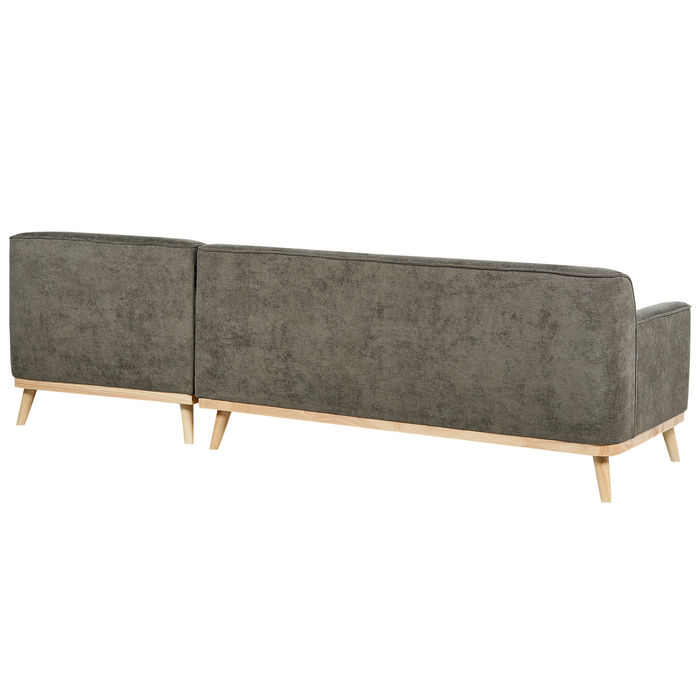 Beliani - SIMOS - Hoekbank - Donkergroen - Linkszijdig - Corduroy