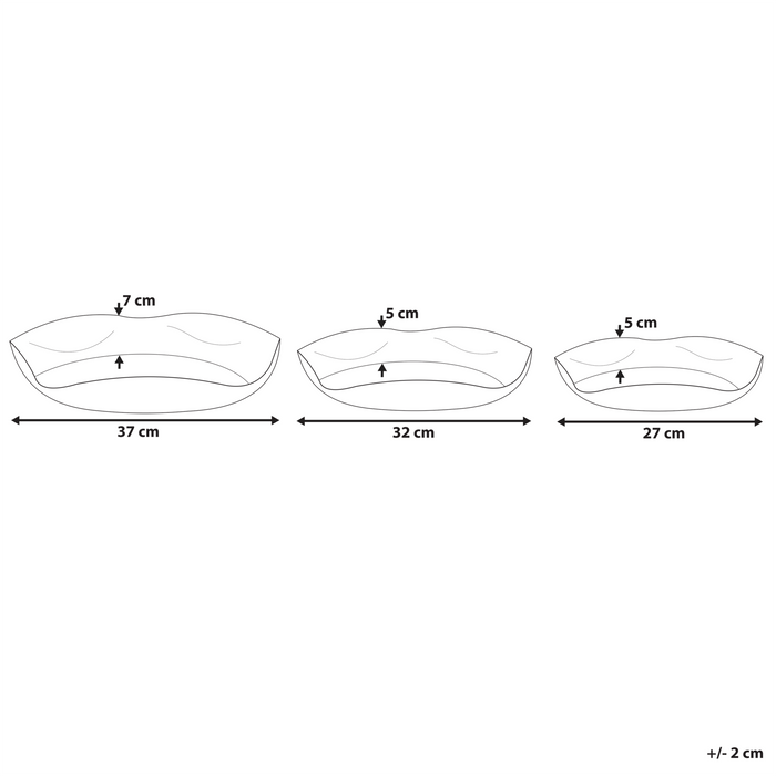 Beliani - UJUNG - Decoratief dienblad set van 3 - Goud - IJzer