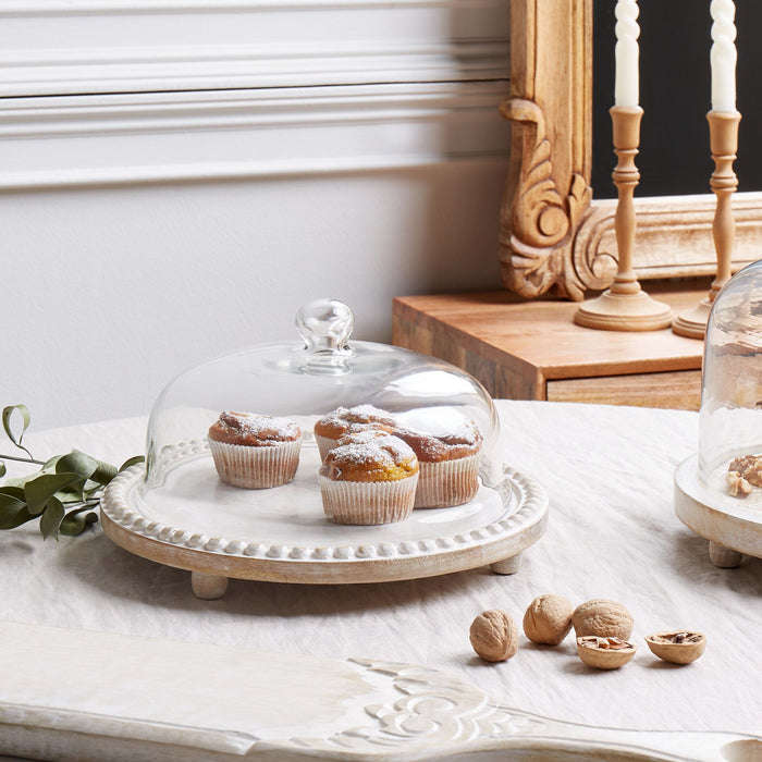 Beliani - DENDERA - Cupcake standaard - Lichthout - Glas