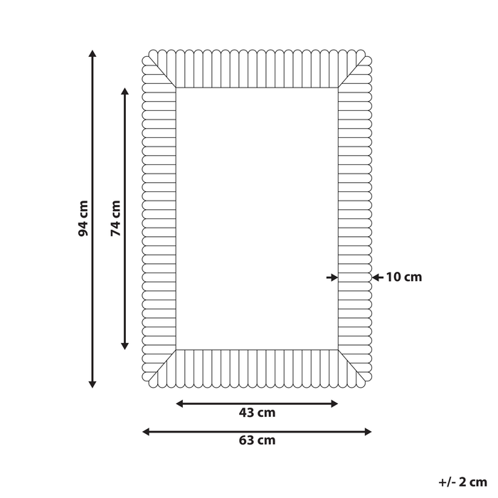 Beliani - BAUGY - Wandspiegel - Gebroken wit - Mangohout