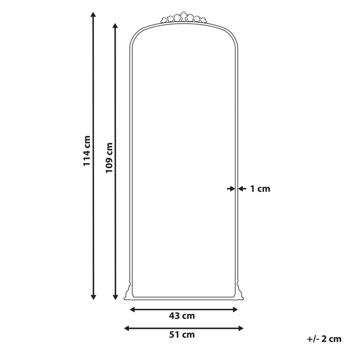Beliani - LIVRY - Wandspiegel - Goud - 51 x 114 cm - Metaal