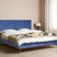 Beliani - BAYONNE - Tweepersoonsbed - Blauw - 180 x 200 cm - Fluweel