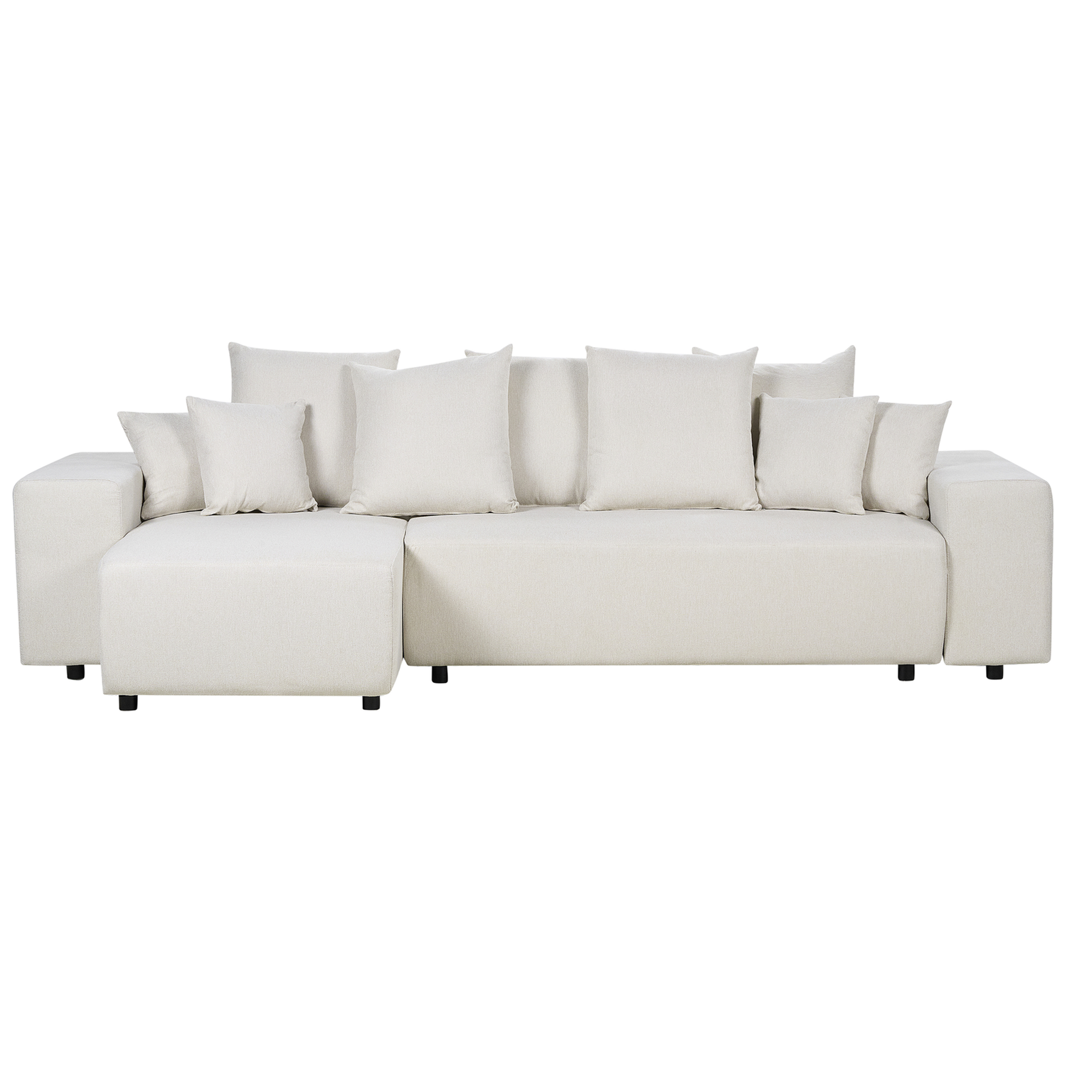 Beliani-LUSPA-Hoekbank met opbergruimte-Lichtbeige-Rechtszijdig-Stof