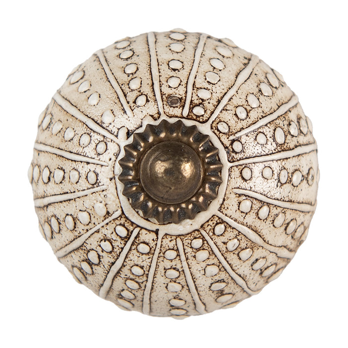 Clayre & Eef Deurknop Ø 4 cm Bruin Beige Keramiek