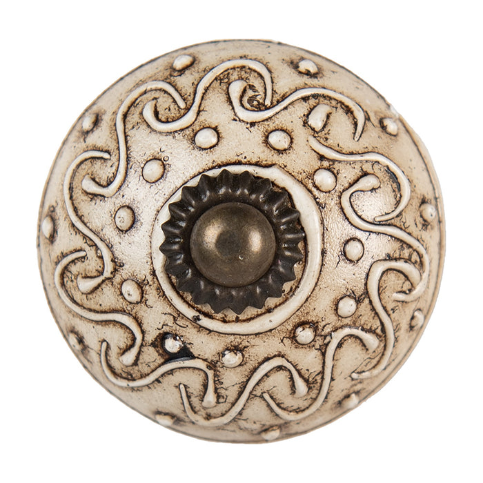 Clayre & Eef Deurknop Ø 4 cm Bruin Beige Keramiek