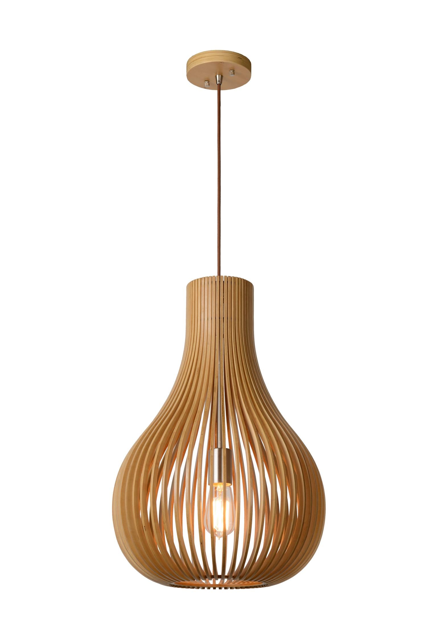 Lucide BODO Hanglamp - Licht hout