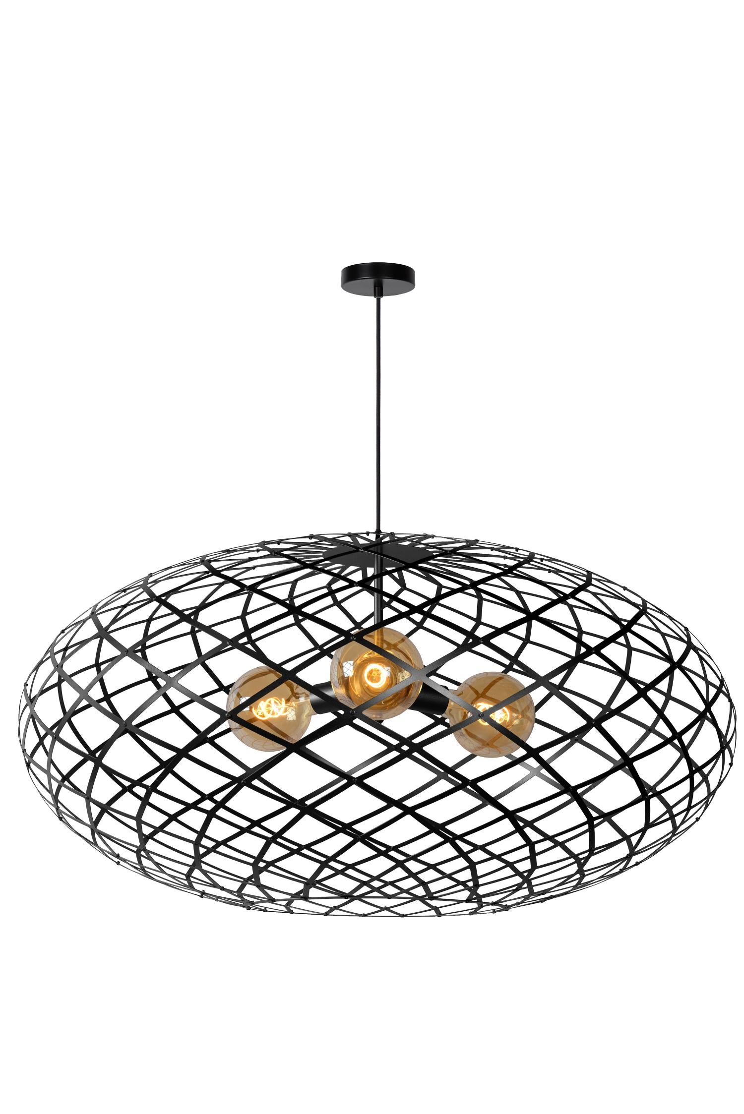 Lucide WOLFRAM Hanglamp 3xE27 - Zwart