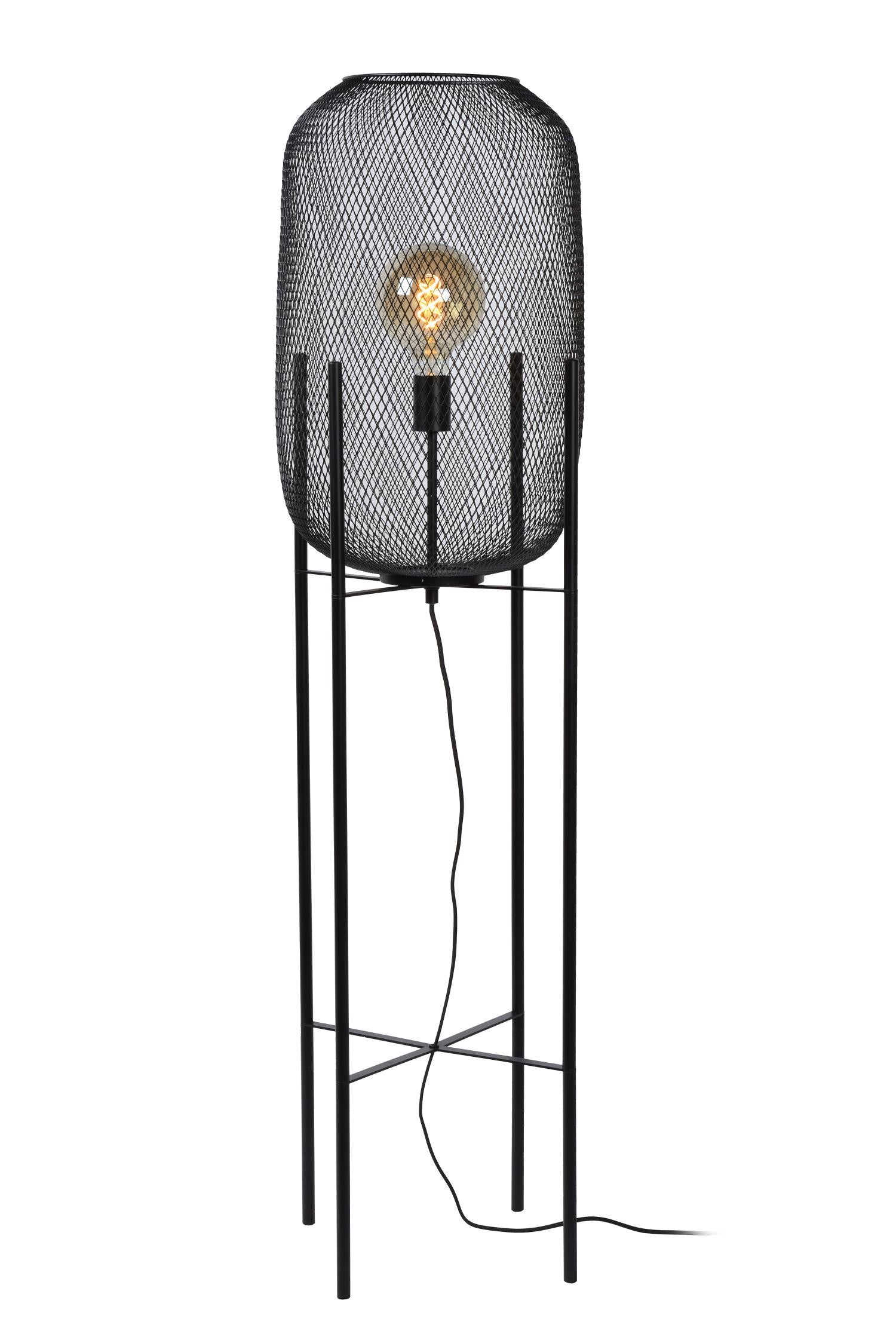 Lucide MESH Vloerlamp - Zwart