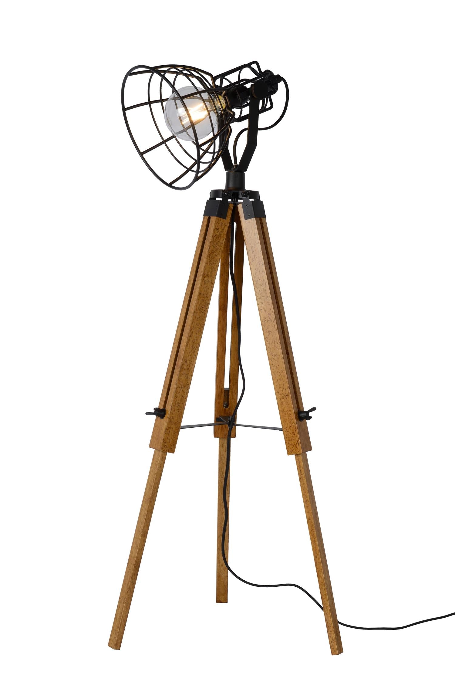 Lucide JOSHUA Vloerlamp 1xE27 - Zwart