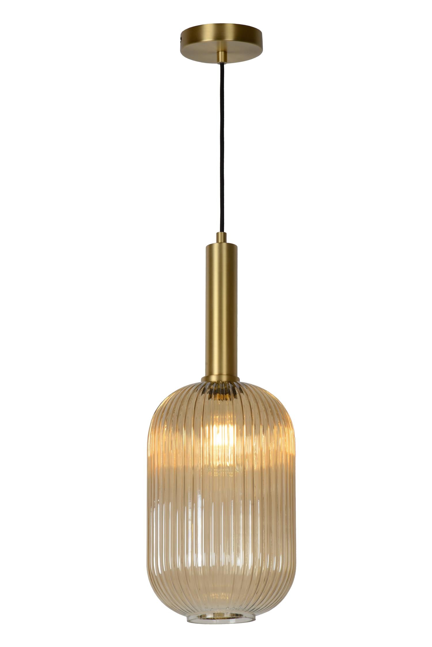 Lucide Maloto Hanglamp Cilinder - Amber
