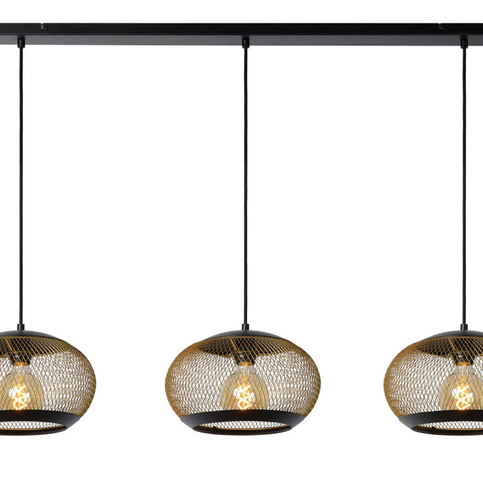 Lucide LUCAS Hanglamp 3xE27 - Mat Goud | Messing
