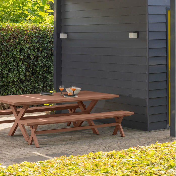 Woood Delta Picknicktafel - Aluminium - Terra