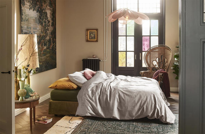 At Home Dekbedovertrek Velvet Textures - light grey