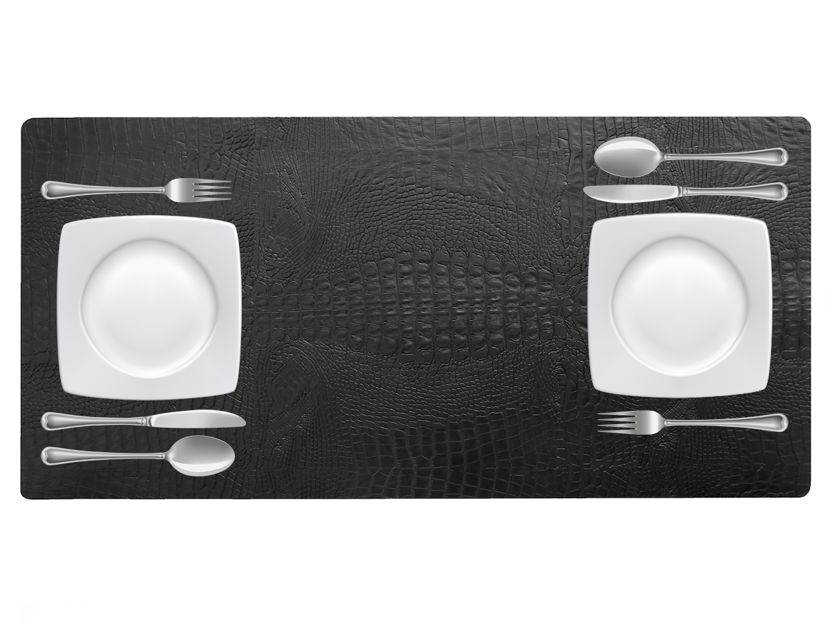 NOOBLU Tafelloper DUBL - Croco  black -  85 cm,  1 tafelloper