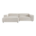 by fonQ Chunky Hoekbank met Chaise Longue Links - Rib - Latte
