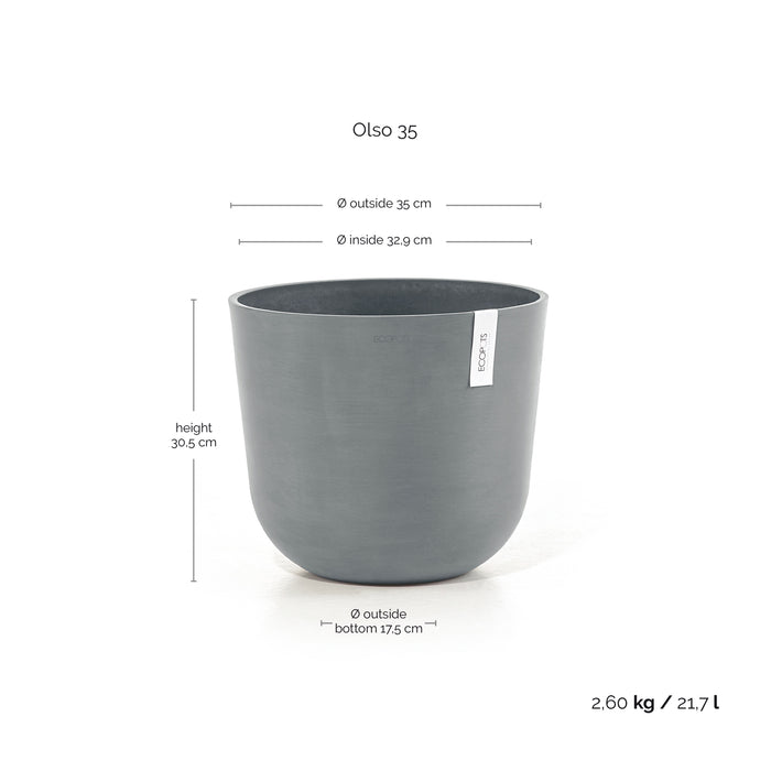 Ecopots Oslo 35  Blue Grey