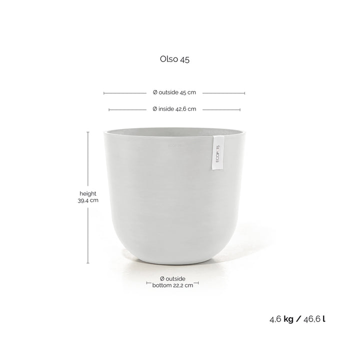 Ecopots Oslo 45  Pure White