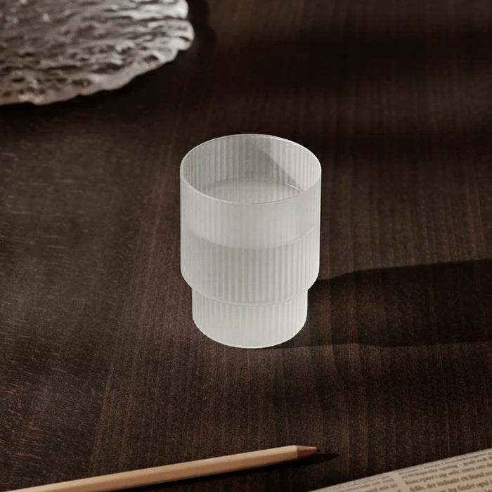 Ferm Living Ripple Drinkglazen Set van 4 Klein - Frosted