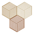 Zone Denmark Hexagon Onderzetter  - Set van 3 - Khaki/Warm Sand/Almond