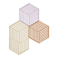 Zone Denmark Hexagon Onderzetter - Set van 3 - Lupine/Warm Sand/Light Terracotta